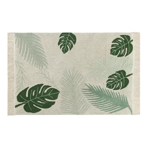 Washable Rug Tropical Green