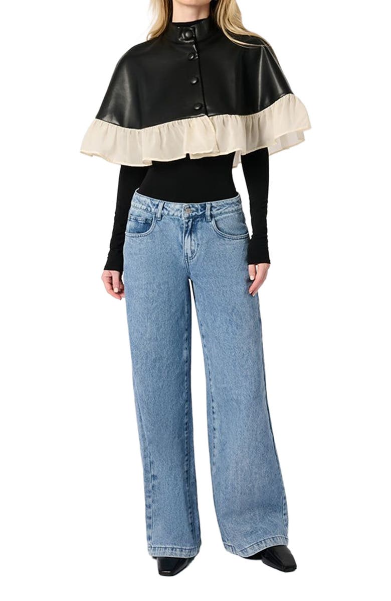 WeWoreWhat Ruffle Cropped Cape, Main, color, 