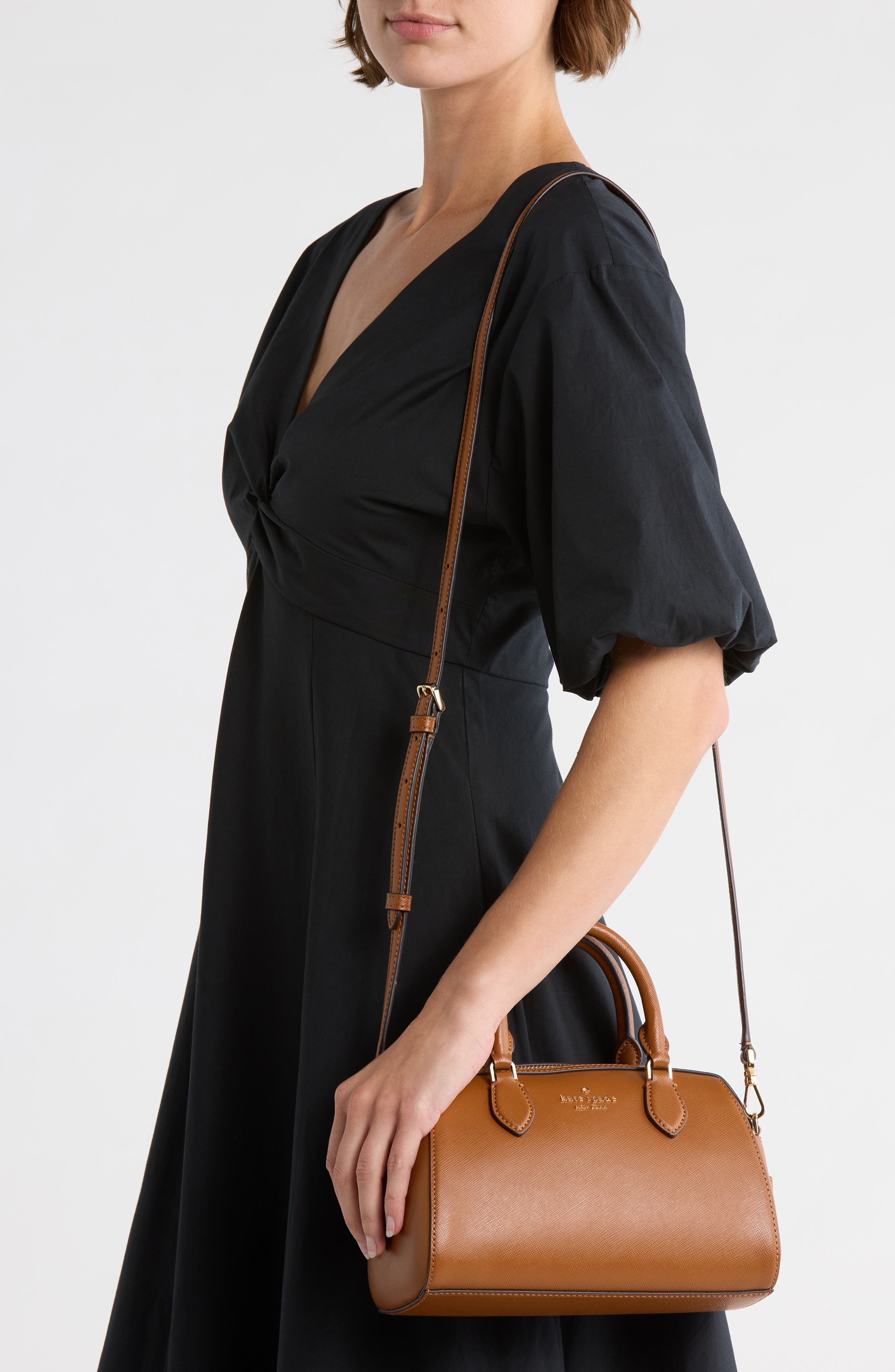 Kate Spade New York madison saffiano leather small satchel, Alternate, color, Cavern Clay