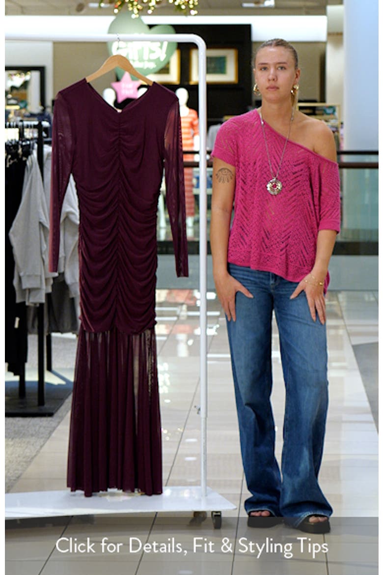 Kiara Ruched Long Sleeve Maxi Dress video