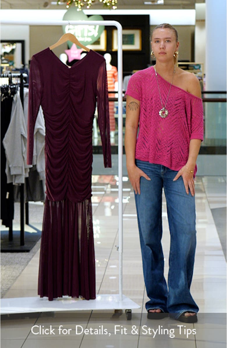 Kiara Ruched Long Sleeve Maxi Dress, sales video thumbnail