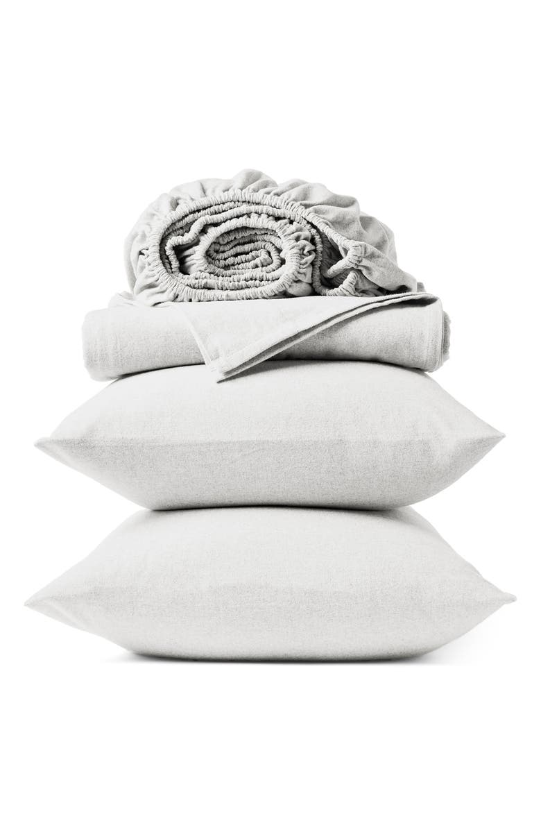 Coyuchi Cloud Brushed Organic Cotton Flannel Pillow Sham, Main, color, Alpine White