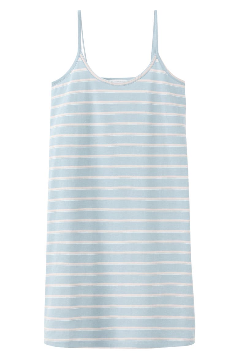 Stripe Sleevless Cotton Nightgown, Alternate, color, BLUE