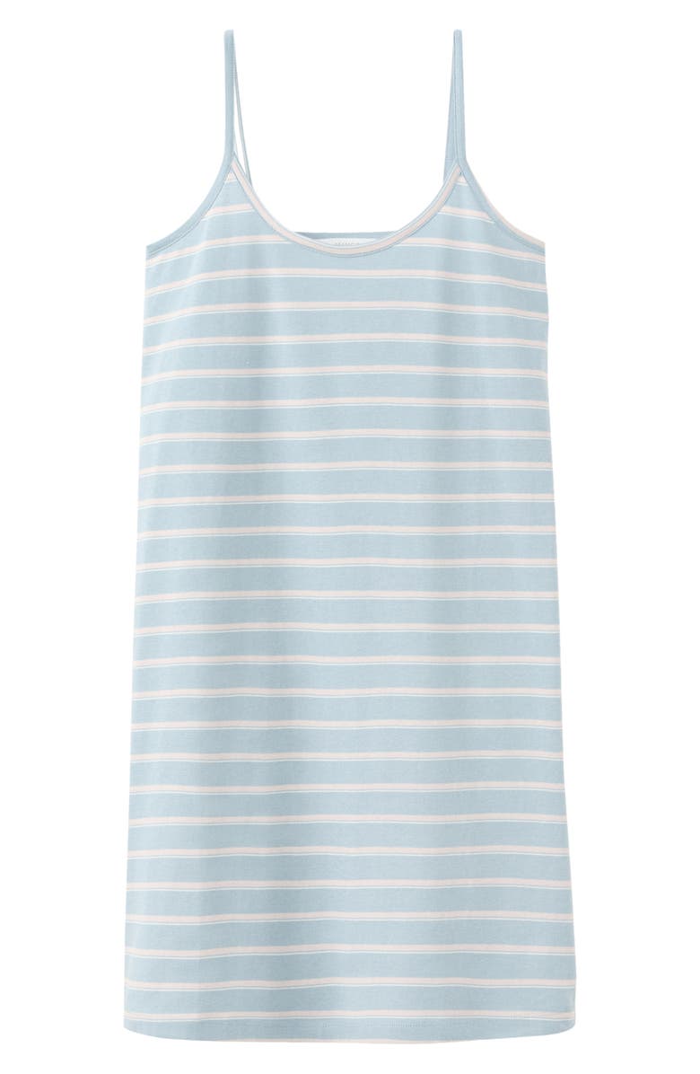 MANGO Stripe Sleevless Cotton Nightgown, Alternate, color, Blue
