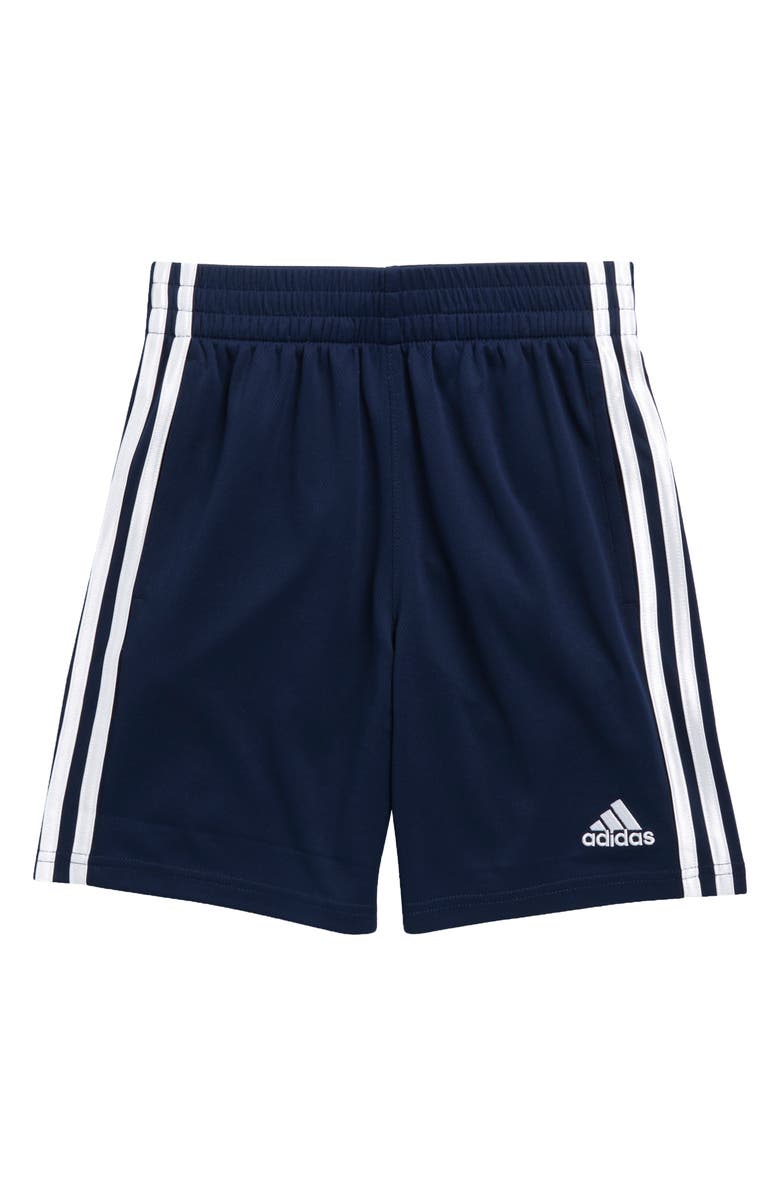 adidas Kids' Core 3-Stripe Mesh Shorts, Main, color, Navy