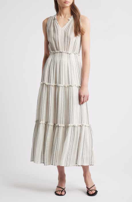 Rails Loulou Stripe Sleeveless Linen Blend Maxi Dress