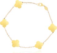 The Lovery Fine Jewelry Small Gold Clover Bracelet