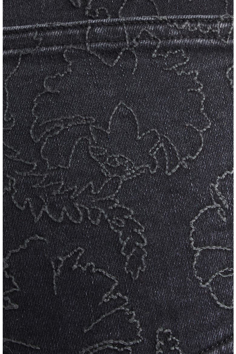 Beverly Floral Embroidered Flare Leg Jeans, Alternate, color, WASHED ONYX
