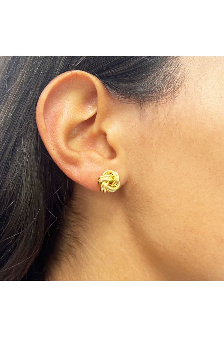 Polished Rope Knot Stud Earrings, Alternate, color, Yellow Gold