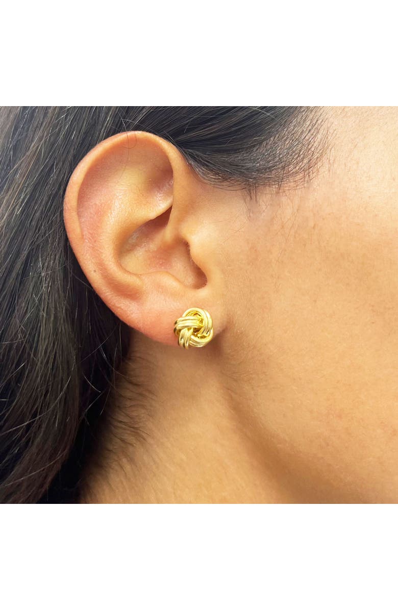 The Lovery Fine Jewelry Polished Rope Knot Stud Earrings, Alternate, color, Yellow Gold
