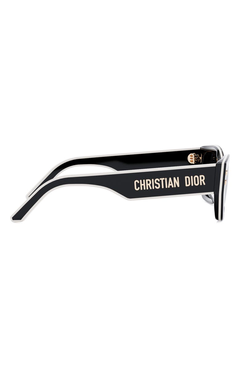 DIOR 'DiorPacific S2U 53mm Rectangular Sunglasses, Alternate, color, Shiny Black / Smoke