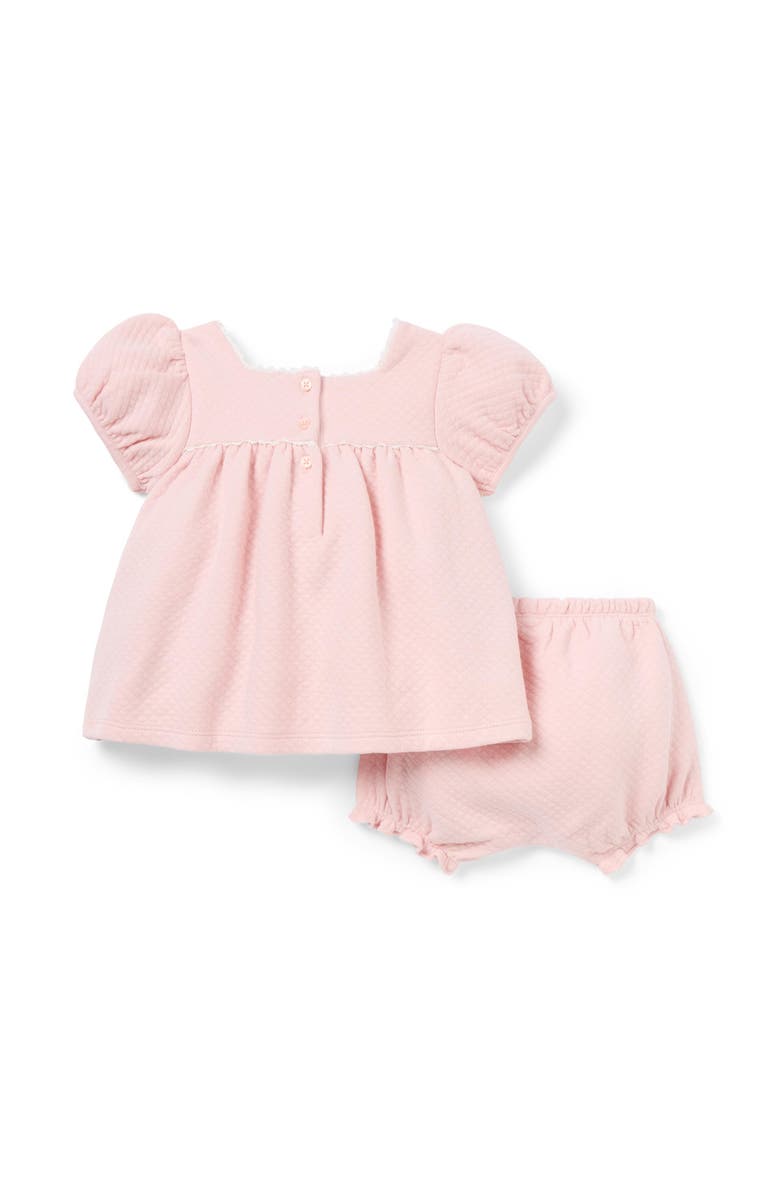Janie and Jack Baby Quilted Puff Sleeve Matching Set, Alternate, color, Pink