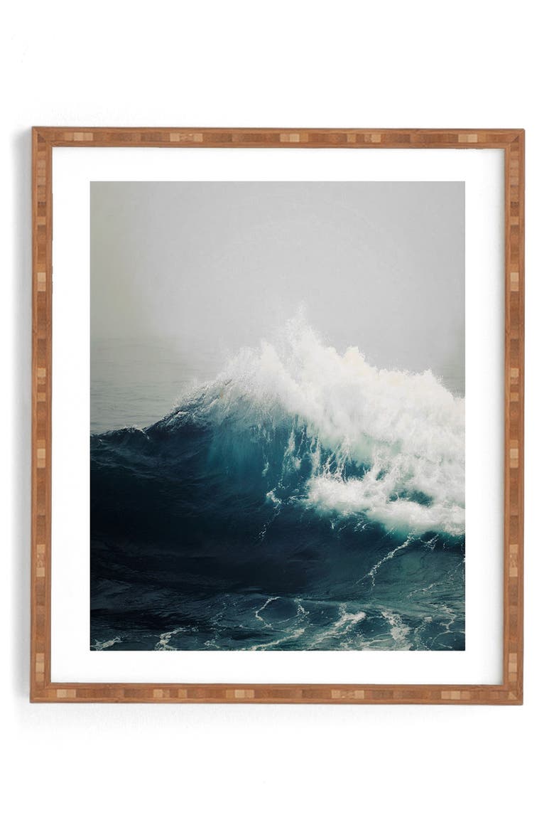 Sea Wave Framed Wall Art, Main, color, BLUE