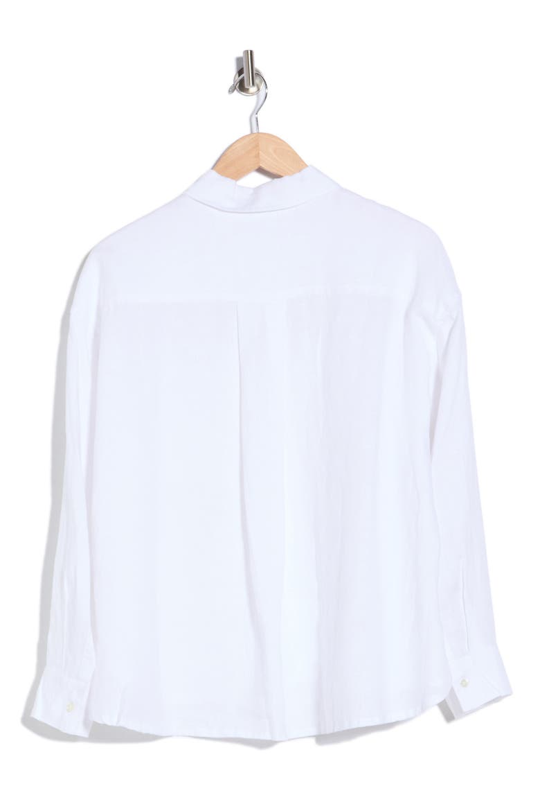 Linen Button-Up Shirt, Alternate, color, WHITE