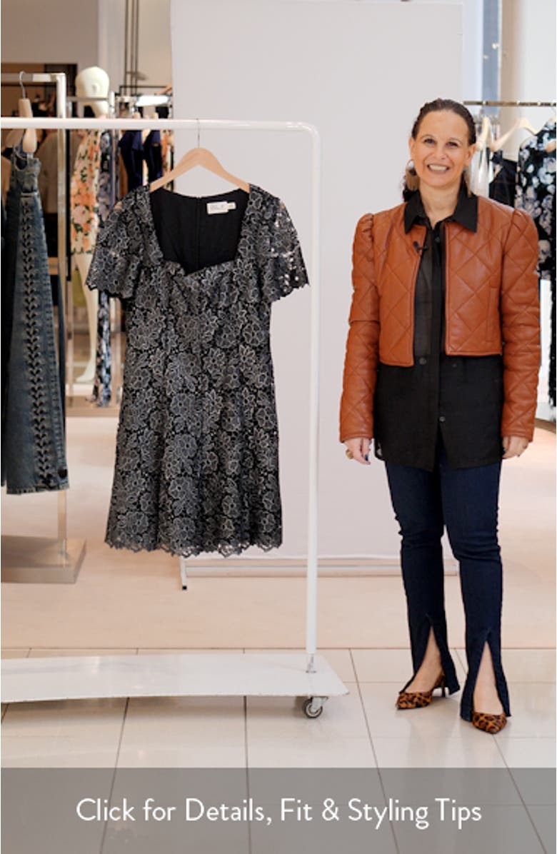 Floral Lace Short Sleeve Fit & Flare Dress, sales video thumbnail