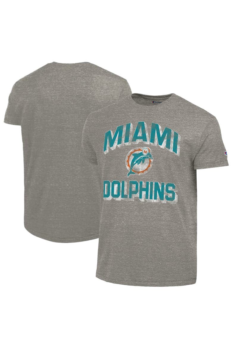 Men's Champion  Charcoal Miami Dolphins Ultimate Tri-Blend T-Shirt, Main, color, Charcoal