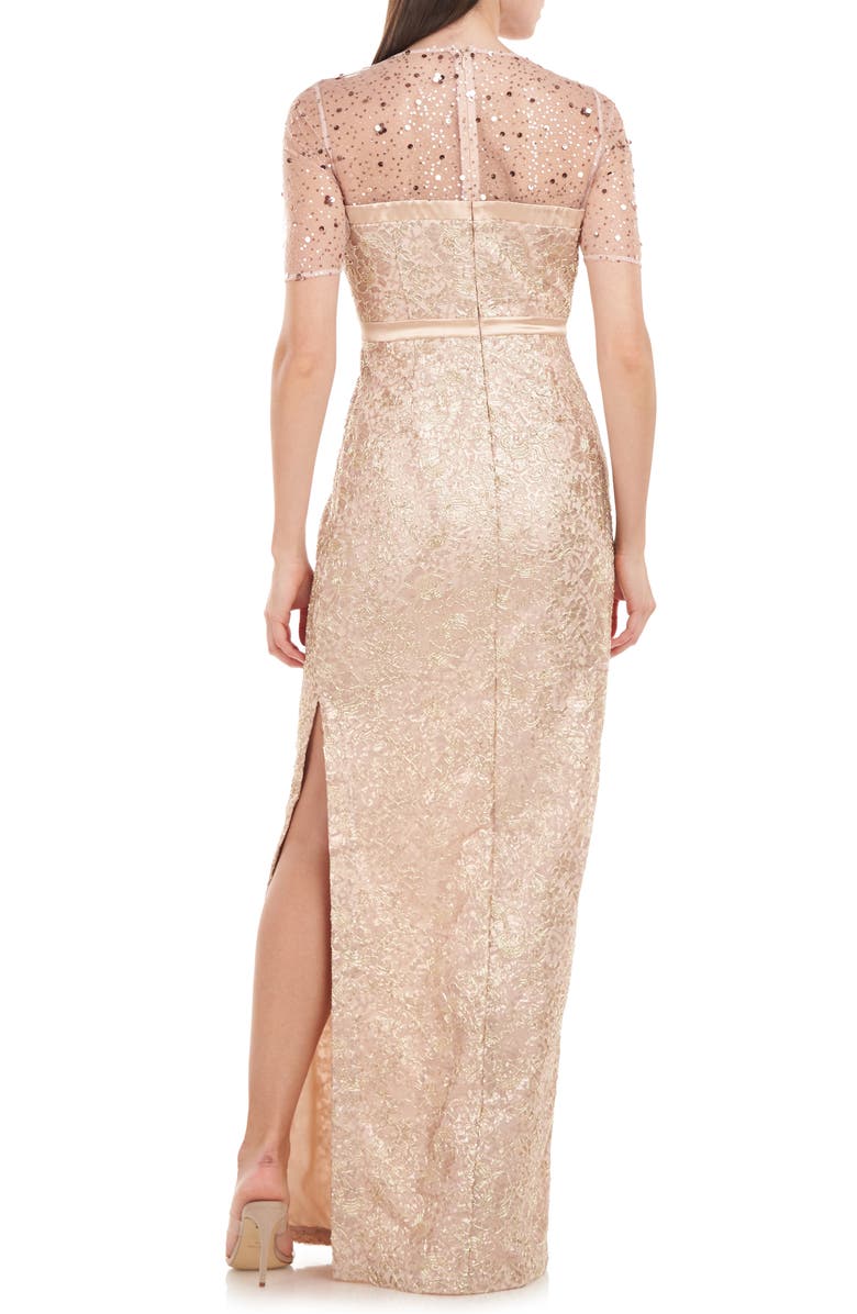 JS Collections Maisie Illusion Column Gown, Alternate, color,