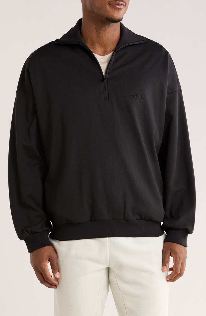 adidas x Fear of God Athletics Tricot Half Zip Sweatshirt, Main, color, Black