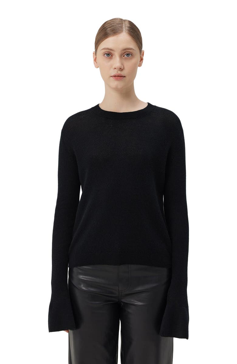 GOBI Mongolian Cashmere Cashmere Bell-Sleeve Sweater, Alternate, color,