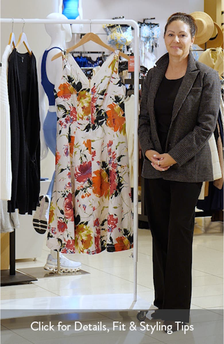 Hardware On Print Fit & Flare Dress, sales video thumbnail