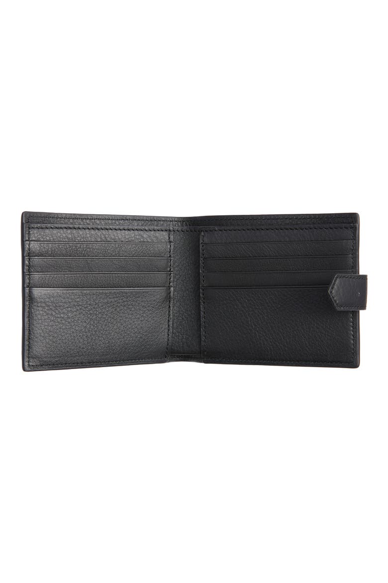 Tumbled Calfskin Billfold Wallet, Alternate, color, BLACK