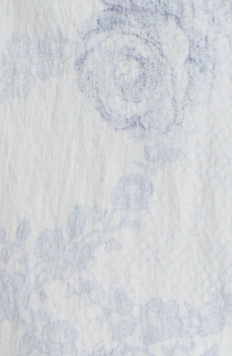 L'AGENCE Kylo Floral Belted Shirtdress, Alternate, color, Ivory/ Pl Mst Blue Lace Print