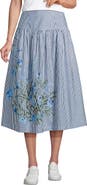Lands' End Poplin Drop Waist Midi Skirt