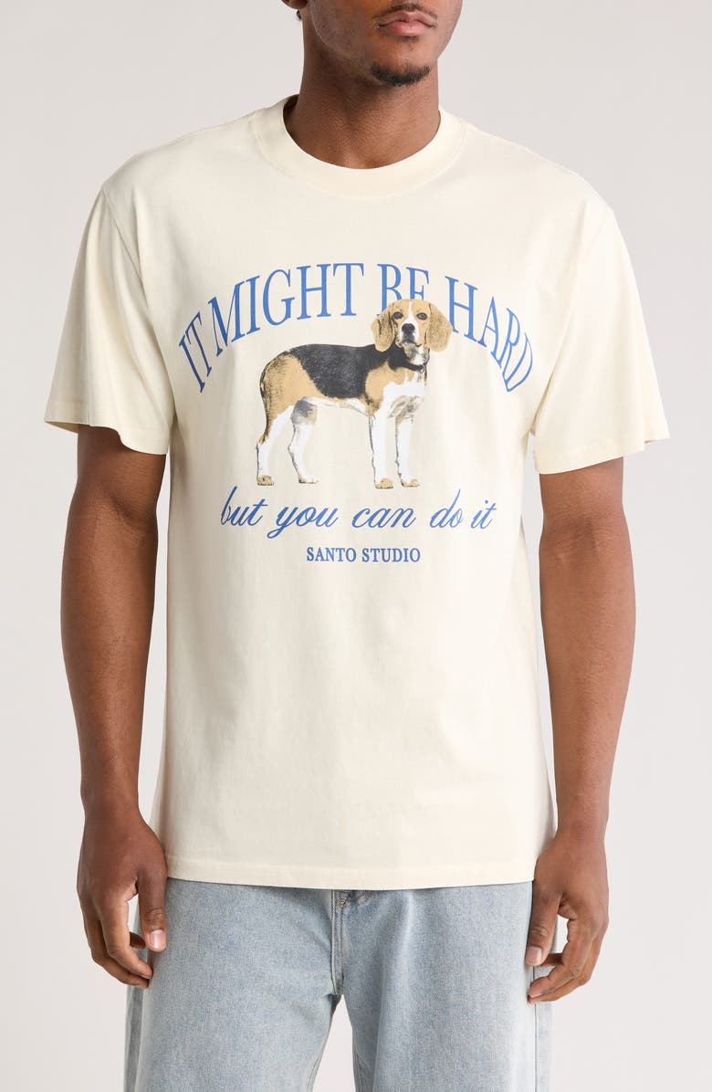 SANTO STUDIO Beagle Cotton Graphic T-Shirt, Main, color, 