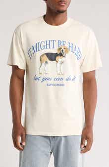 SANTO STUDIO Beagle Cotton Graphic T-Shirt