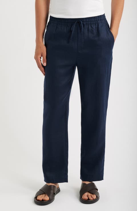 Avila Straight Leg Linen Drawstring Pants