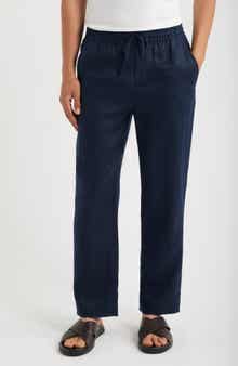 Avila Straight Leg Linen Drawstring Pants