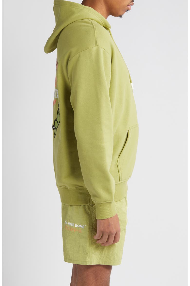 Embroidered Cotton Graphic Hoodie, Alternate, color, FERN