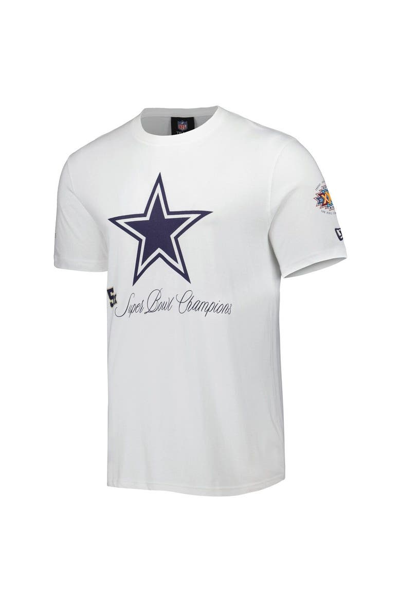Men's New Era White Dallas Cowboys 5x Super Bowl Champions T-Shirt, Alternate, color, White