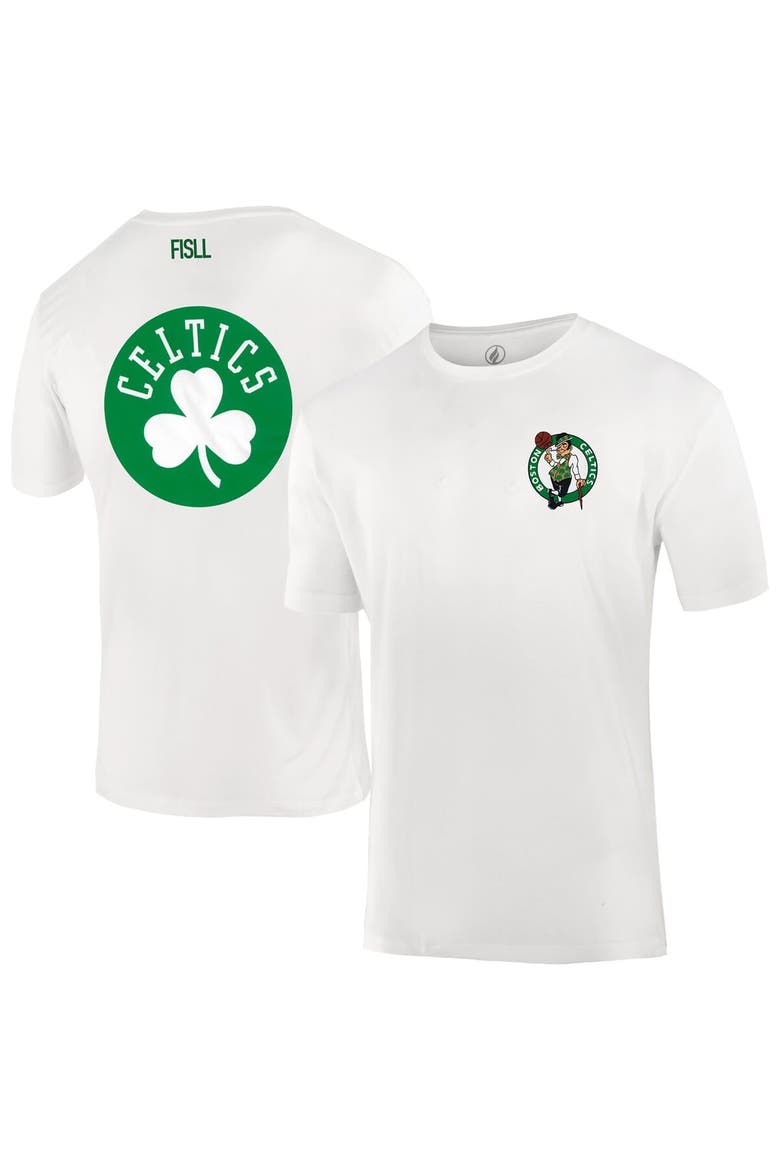 Unisex FISLL  White Boston Celtics Burst Logo T-Shirt, Main, color, White