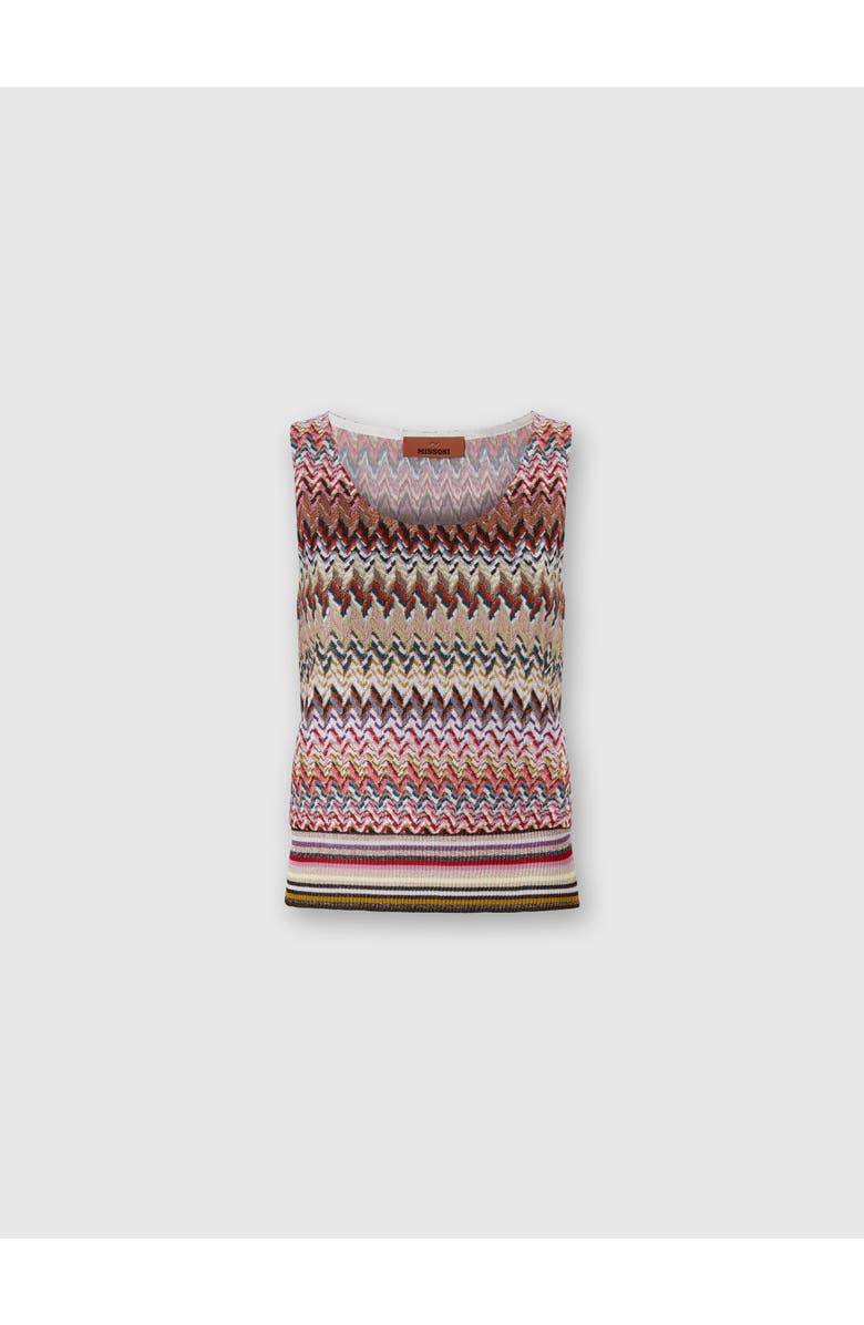 Missoni Zigzag Tank Top With Ribbed Detail, Main, color, Multicoloured