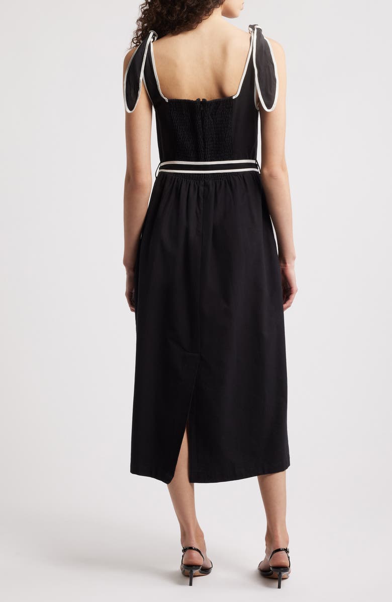 CIEBON Paola Embroidered Shoulder Tie Midi Dress, Alternate, color, 