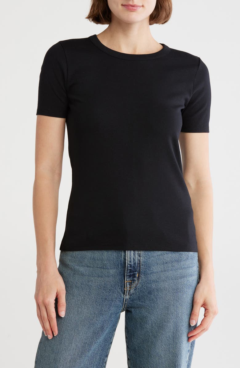 Melrose and Market Cotton Blend Fitted Tee, Main, color,