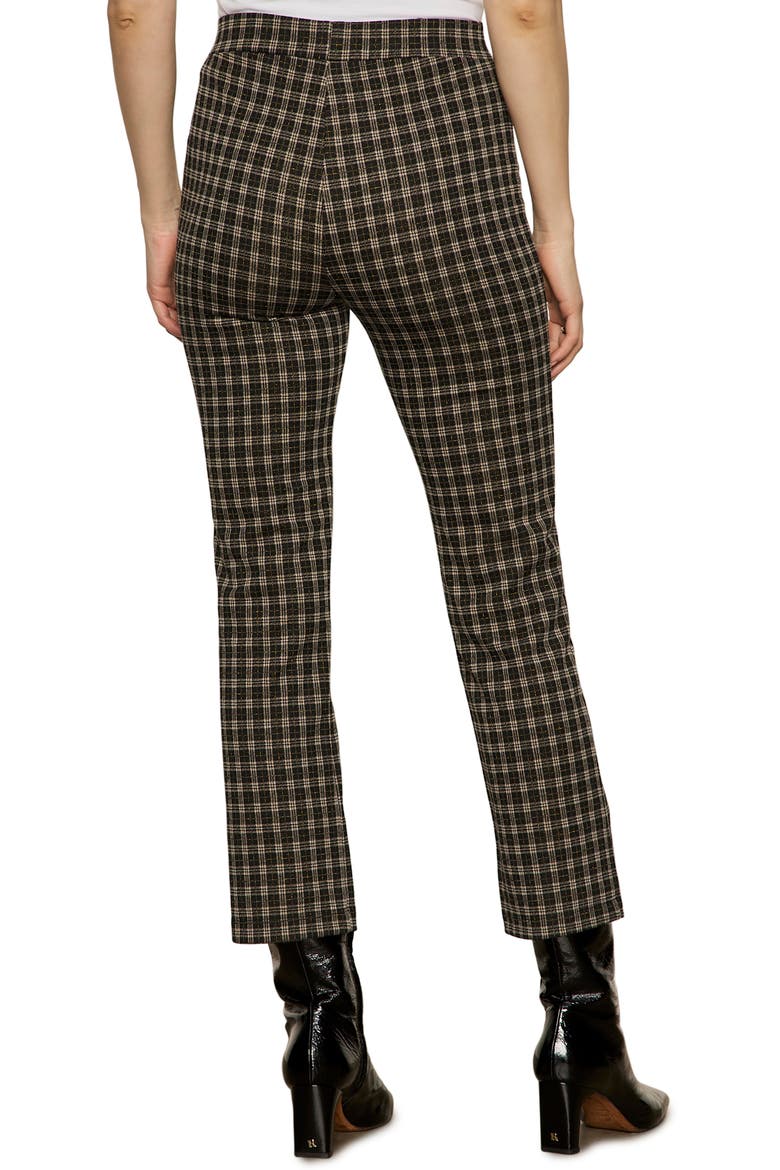 Carnaby Metallic Plaid Mid Rise Crop Pants, Alternate, color, SHINE ON