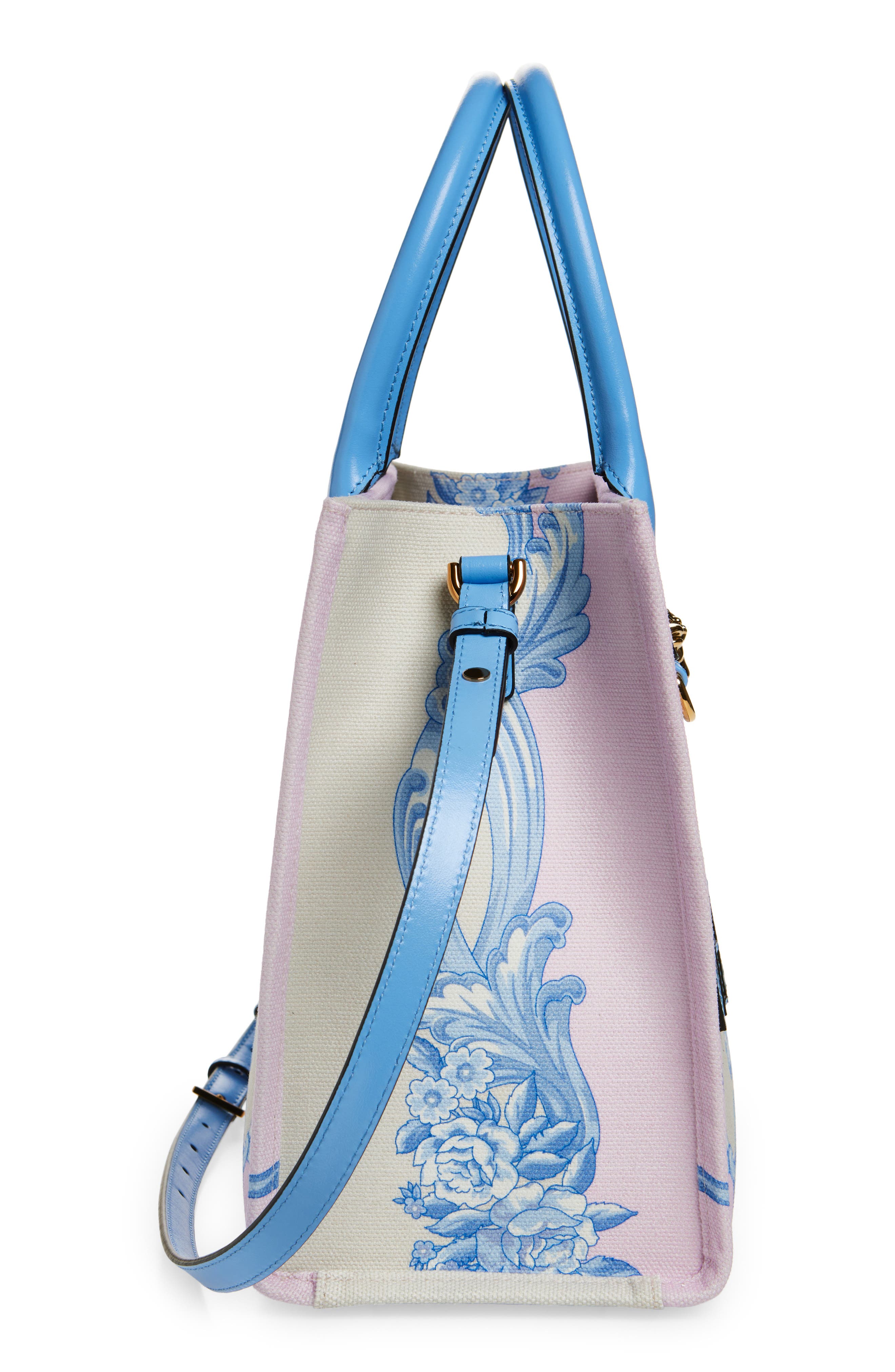 Versace Small La Medusa Cameo Canvas Tote, Alternate, color, 