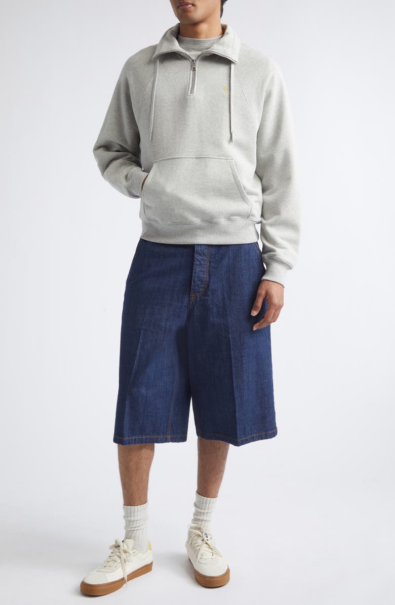 AMI PARIS Loose Fit Denim Bermuda Shorts, Alternate, color, Indigo