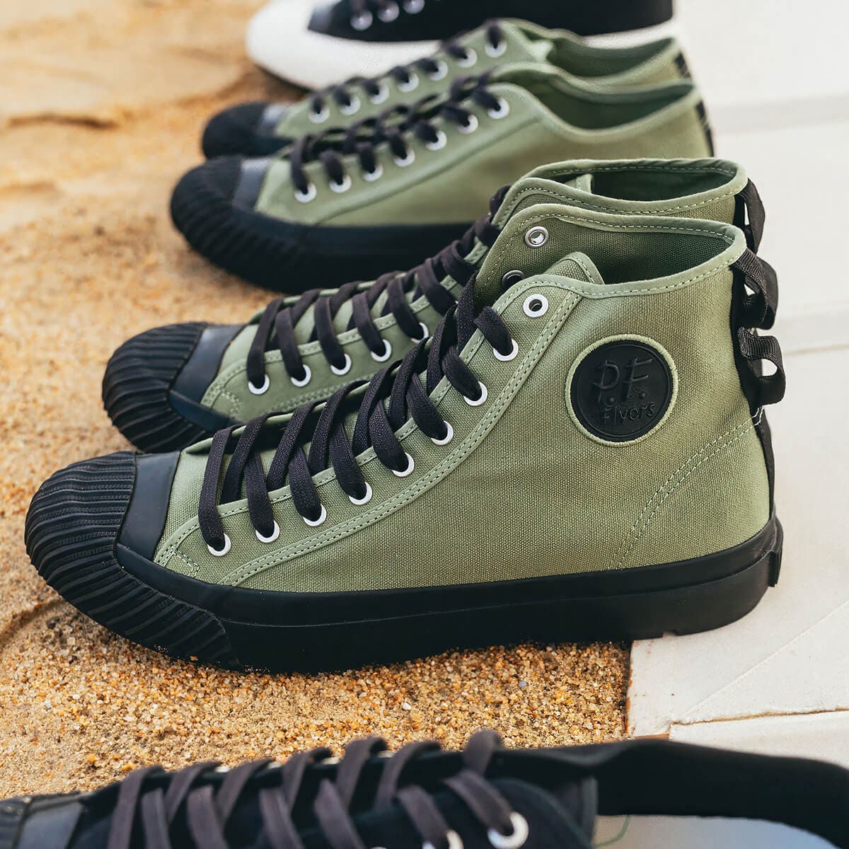 Grounder High-Top Sneaker, Alternate, color, Olive-Black