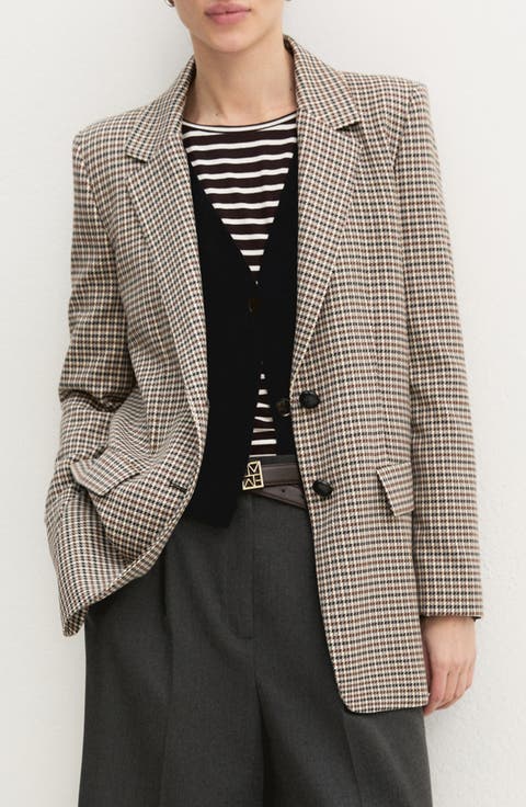 Check Two-Button Blazer