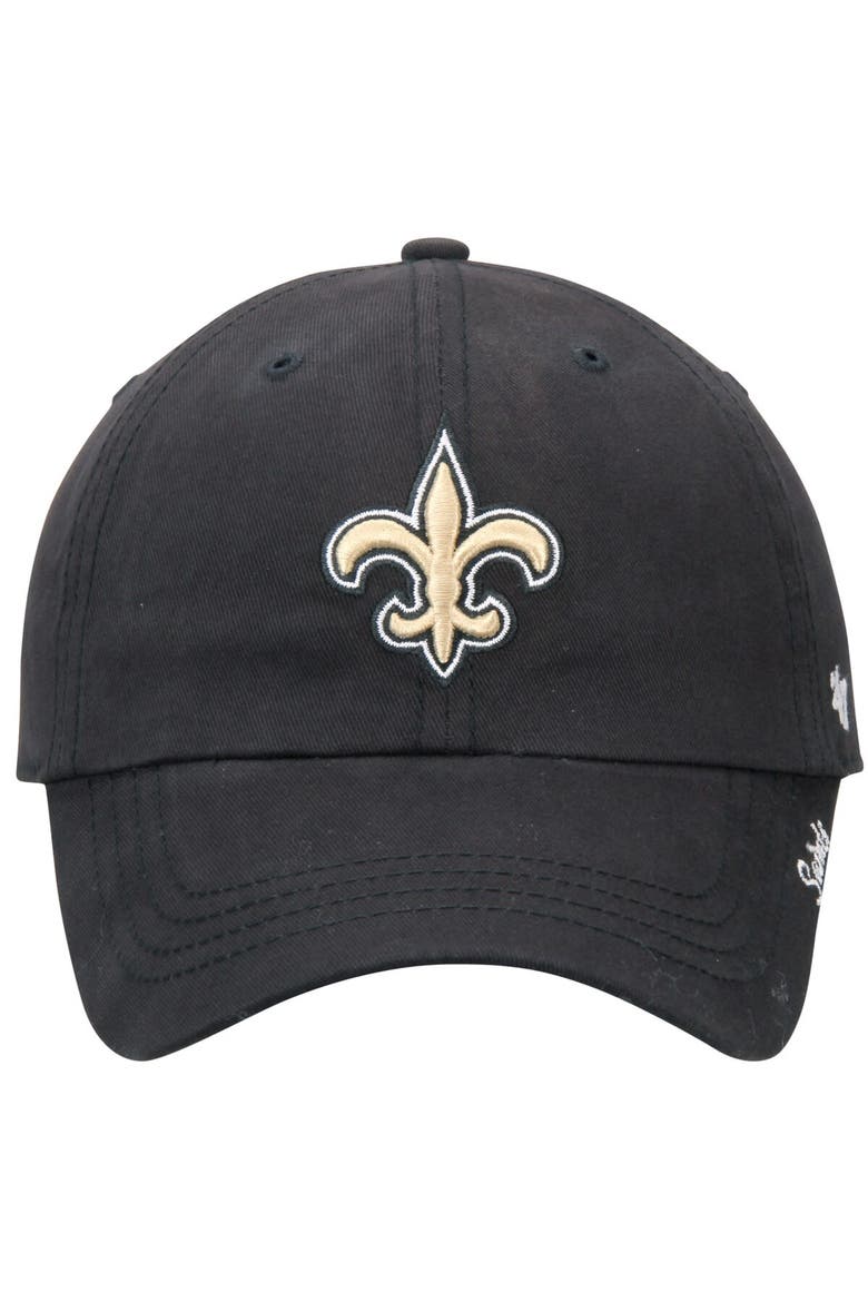 Women's '47 Black New Orleans Saints Miata Clean Up Adjustable Hat, Alternate, color, Black