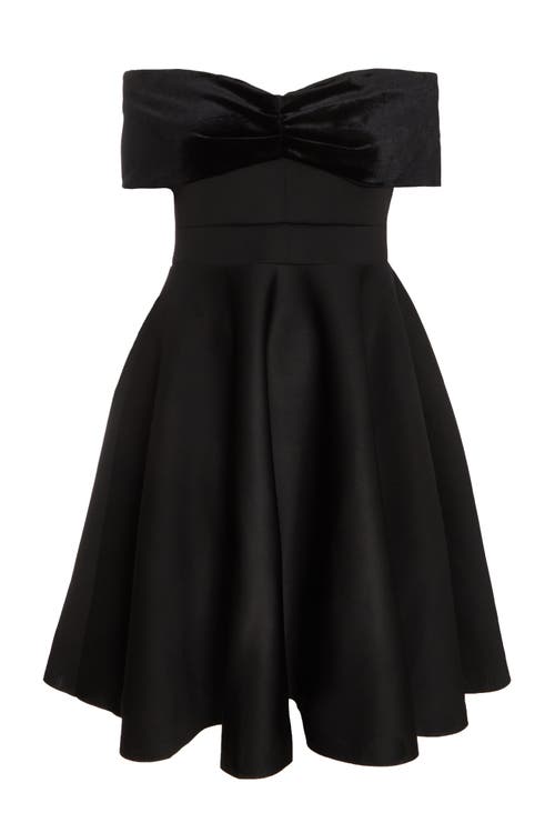 QUIZ QUIZ PLUS SIZE VELVET SCUBA KNIT BARDOT SKATER DRESS