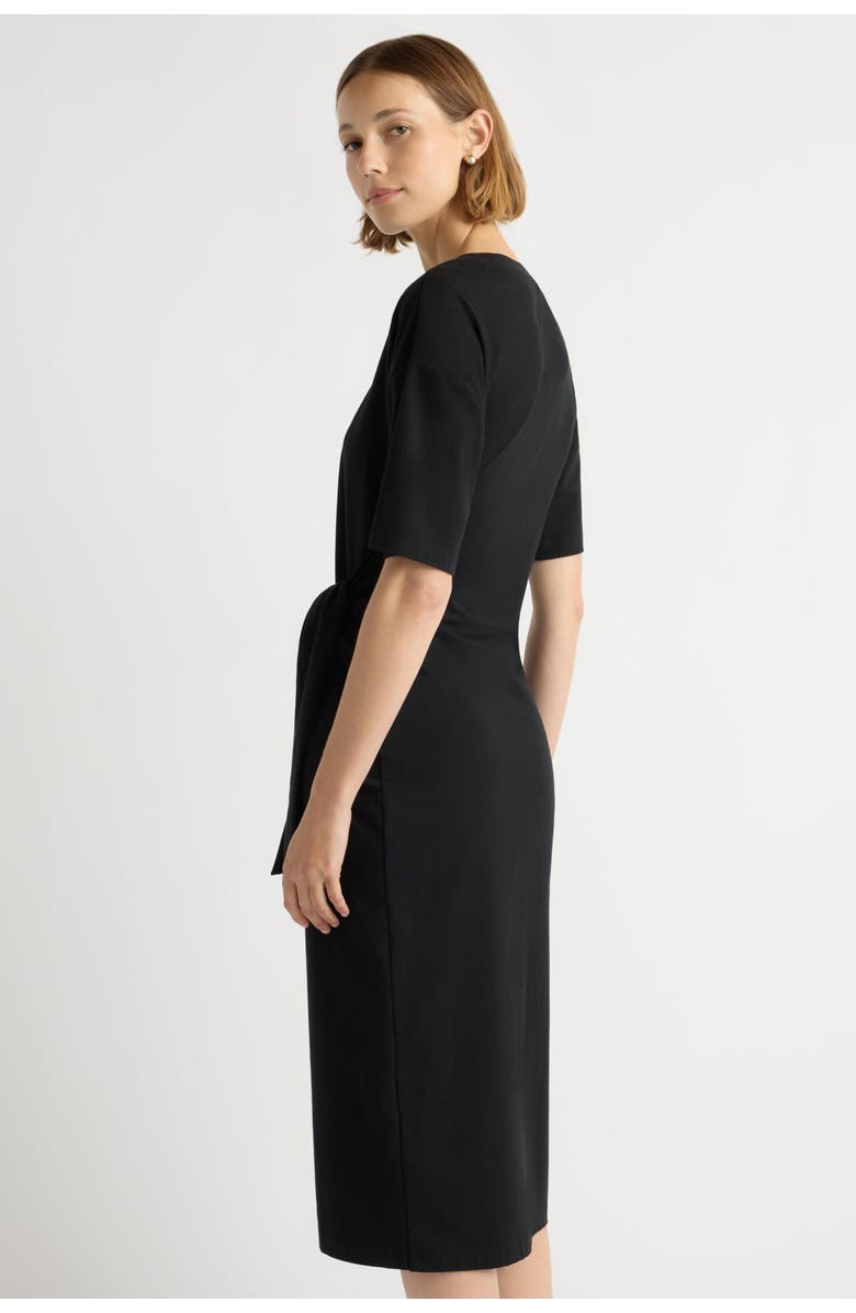 Modern Citizen Noa Organic Cotton T-Shirt Wrap Dress, Alternate, color, Black