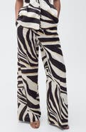 MANGO Zebra Linen & Cotton Wide Leg Pants