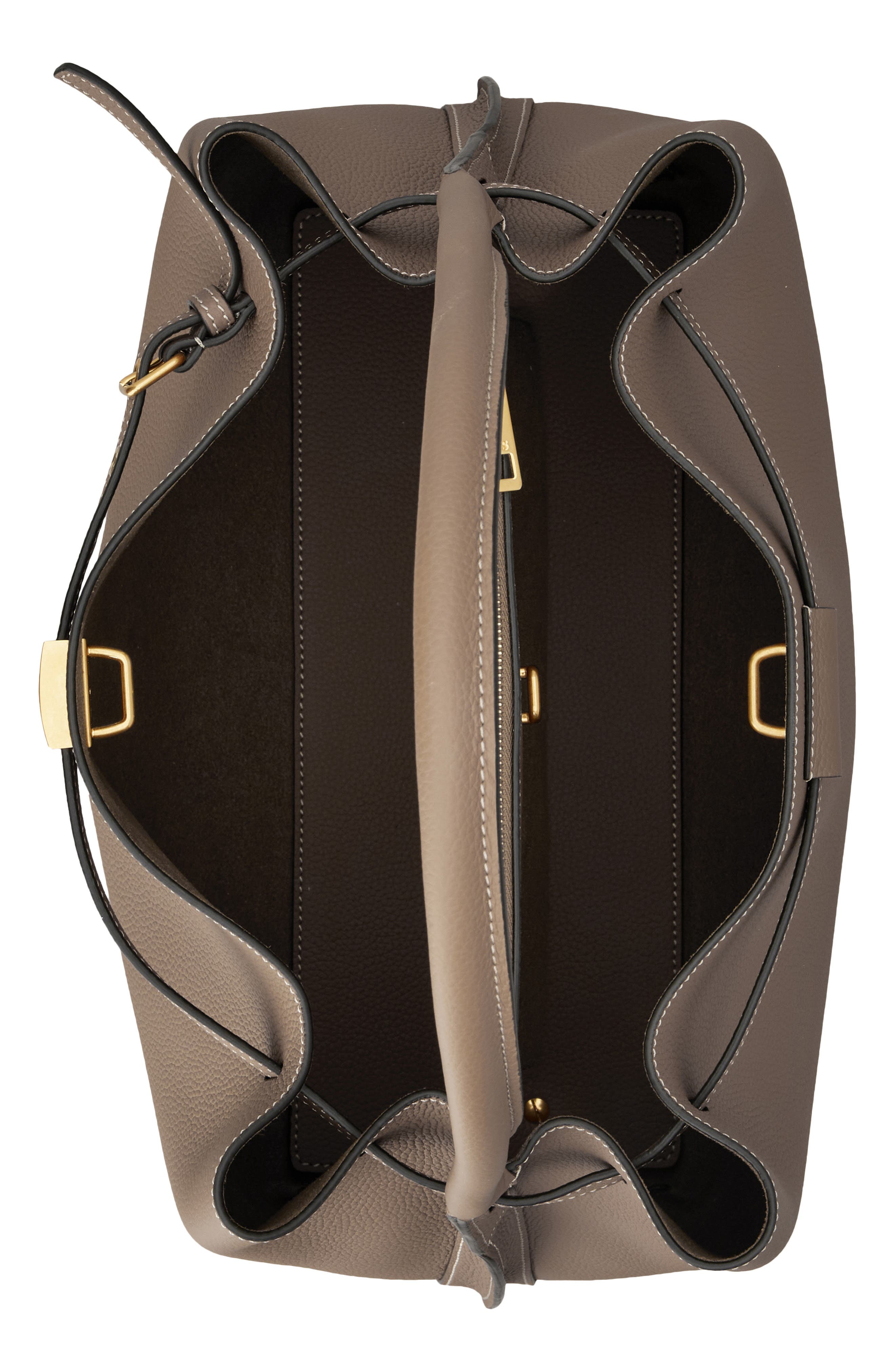 Tod's Small T Timeless Leather Top Handle Bag, Alternate, color, Creta Chiaro