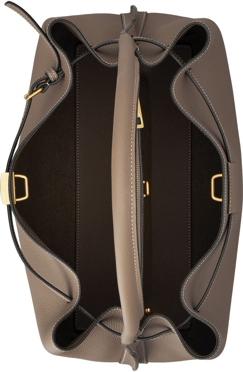 Tod's Small T Timeless Leather Top Handle Bag, Alternate, color, Creta Chiaro