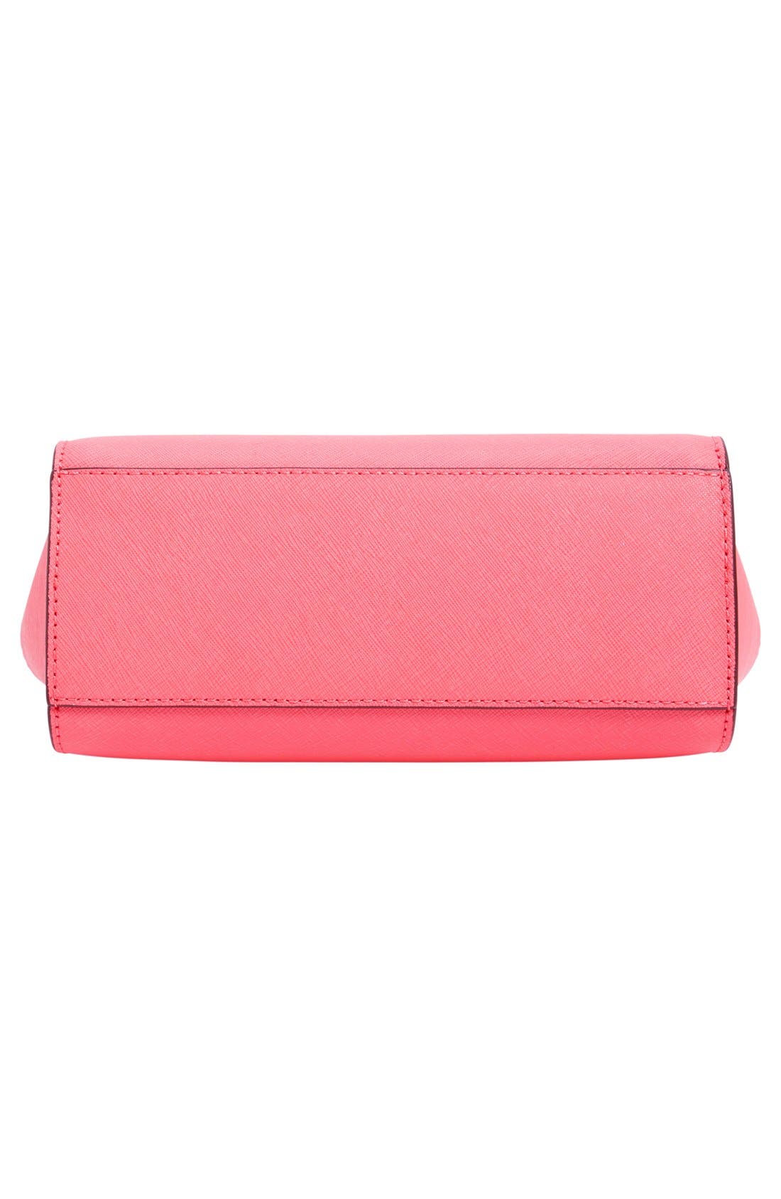 'Medium Selma' Saffiano Leather Crossbody Bag, Alternate, color, CORAL/ SILVER