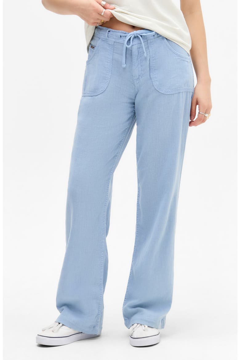 Five-Pocket Linen Blend Pants, Main, color, PALE BLUE